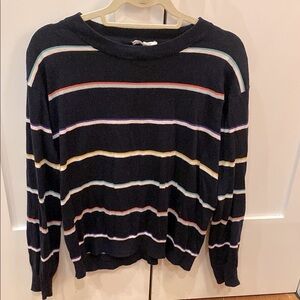 Splendid Striped Navy Sweater